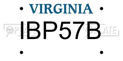 IBP57B Virginia License Plate