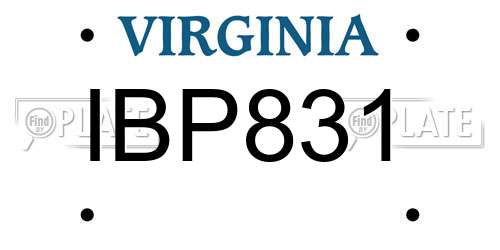 IBP831 Virginia License Plate
