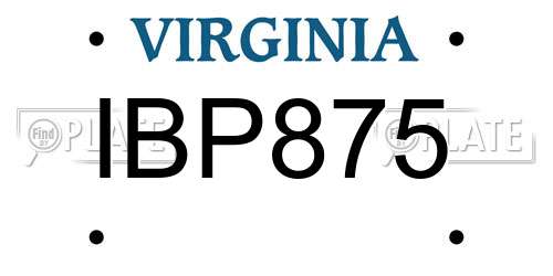 IBP875 Virginia License Plate