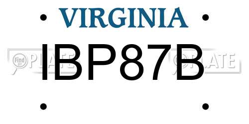 IBP87B Virginia License Plate