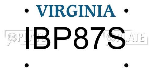 IBP87S Virginia License Plate