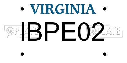 IBPE02 Virginia License Plate