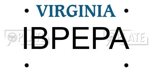 IBPEPA Virginia License Plate