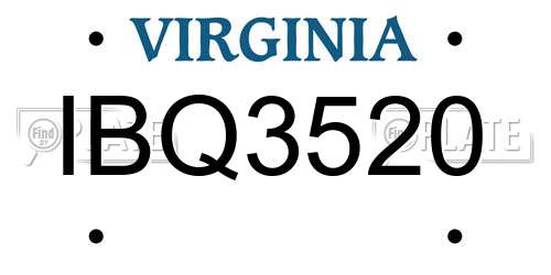 IBQ3520 Virginia License Plate