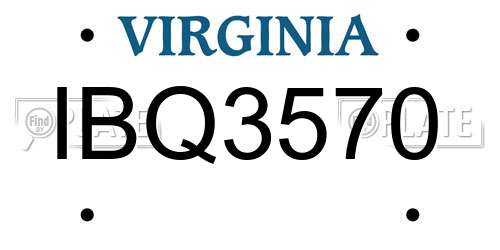 IBQ3570 Virginia License Plate