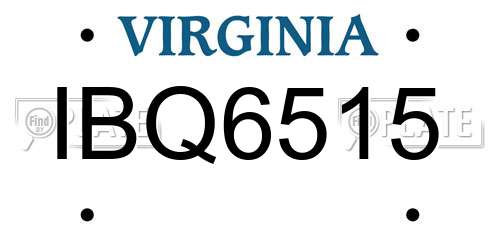 IBQ6515 Virginia License Plate