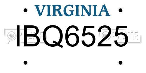 IBQ6525 Virginia License Plate