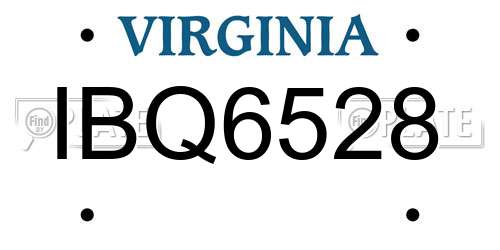 IBQ6528 Virginia License Plate