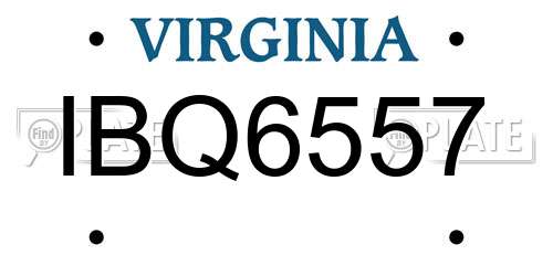 IBQ6557 Virginia License Plate