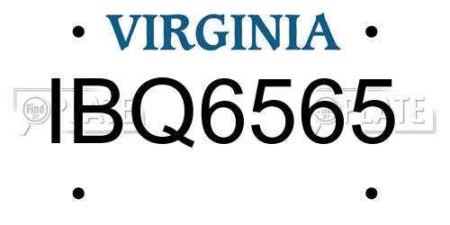IBQ6565 Virginia License Plate