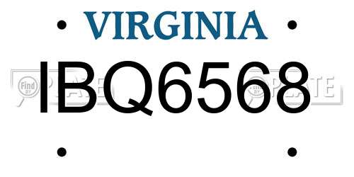 IBQ6568 Virginia License Plate