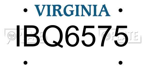 IBQ6575 Virginia License Plate