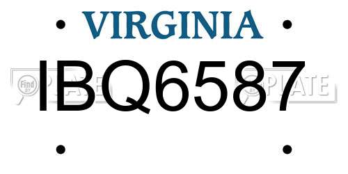 IBQ6587 Virginia License Plate