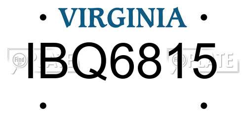 IBQ6815 Virginia License Plate