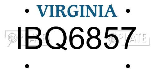 IBQ6857 Virginia License Plate
