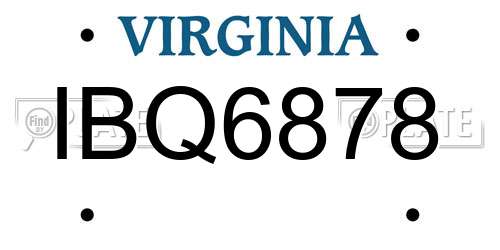 IBQ6878 Virginia License Plate