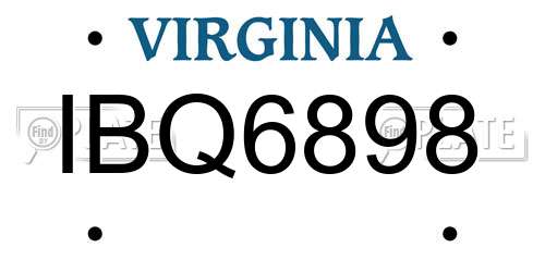 IBQ6898 Virginia License Plate