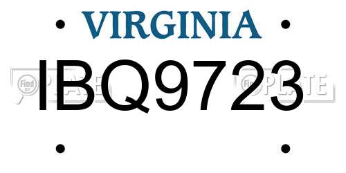 IBQ9723 Virginia License Plate
