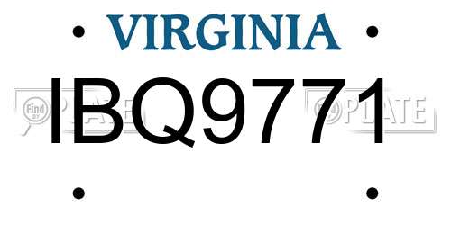 IBQ9771 Virginia License Plate