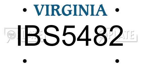IBS5482 Virginia License Plate