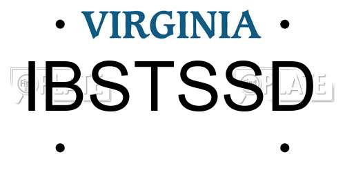 IBSTSSD Virginia License Plate