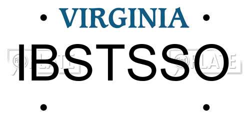 IBSTSSO Virginia License Plate