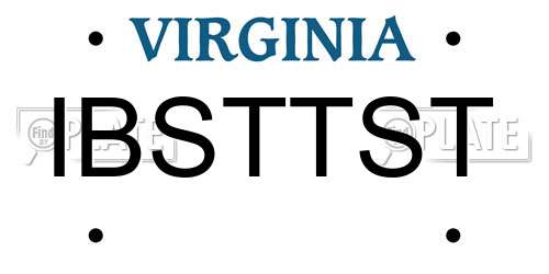 IBSTTST Virginia License Plate