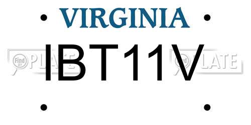 IBT11V Virginia License Plate
