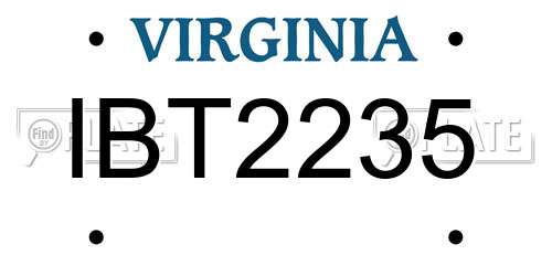 IBT2235 Virginia License Plate