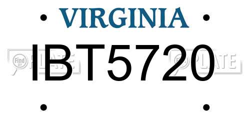 IBT5720 Virginia License Plate