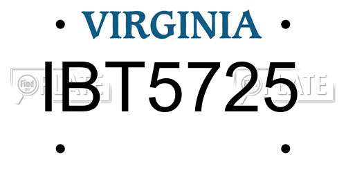 IBT5725 Virginia License Plate