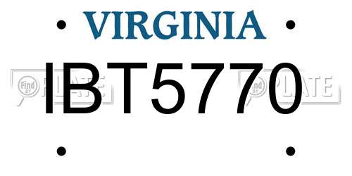 IBT5770 Virginia License Plate