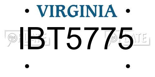 IBT5775 Virginia License Plate