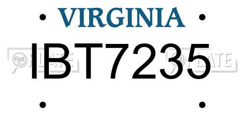 IBT7235 Virginia License Plate