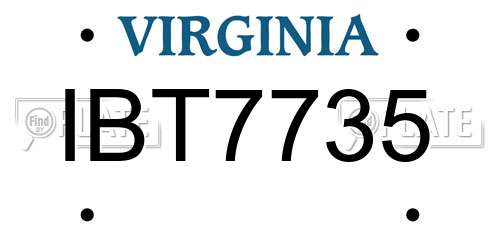 IBT7735 Virginia License Plate