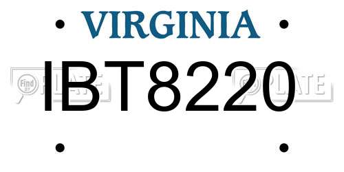 IBT8220 Virginia License Plate