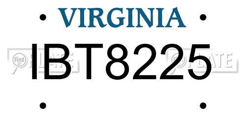 IBT8225 Virginia License Plate