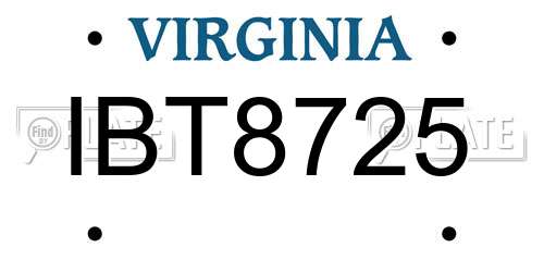 IBT8725 Virginia License Plate