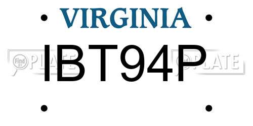 IBT94P Virginia License Plate