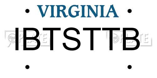 IBTSTTB Virginia License Plate