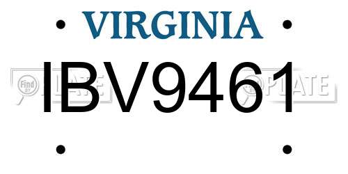 IBV9461 Virginia License Plate