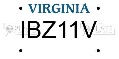 IBZ11V Virginia License Plate