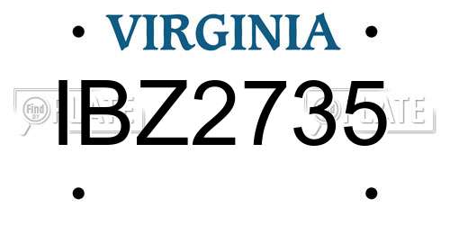 IBZ2735 Virginia License Plate