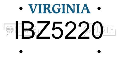 IBZ5220 Virginia License Plate