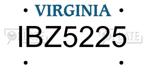 IBZ5225 Virginia License Plate