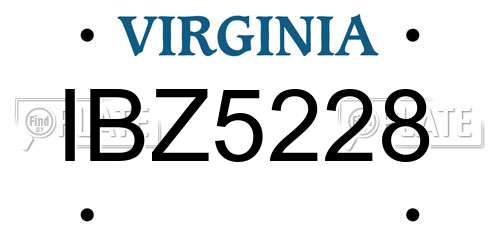 IBZ5228 Virginia License Plate