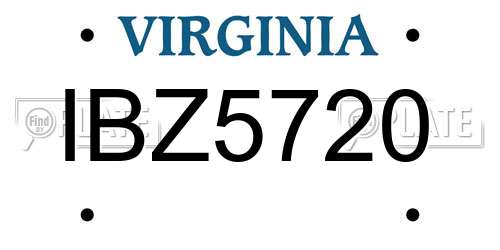 IBZ5720 Virginia License Plate