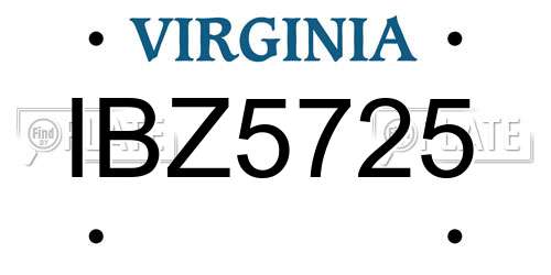 IBZ5725 Virginia License Plate