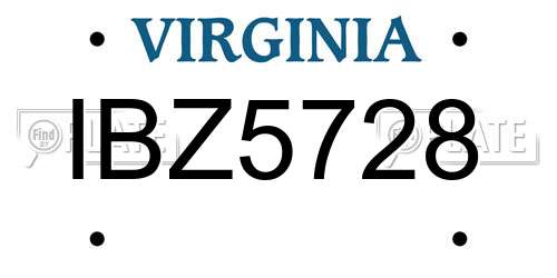 IBZ5728 Virginia License Plate