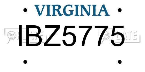 IBZ5775 Virginia License Plate